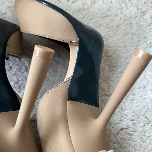 💔Sold 💔 ZARA TAN FABRIC HEELS SZ 38 - Picture 6 of 8